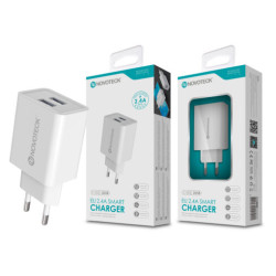 Chargeur 2 USB 2.4A Blanc