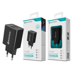 Chargeur 2 USB 2.4A Noir