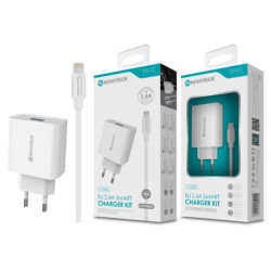 Chargeur USB Lightning 2,4 A + Câble Blanc